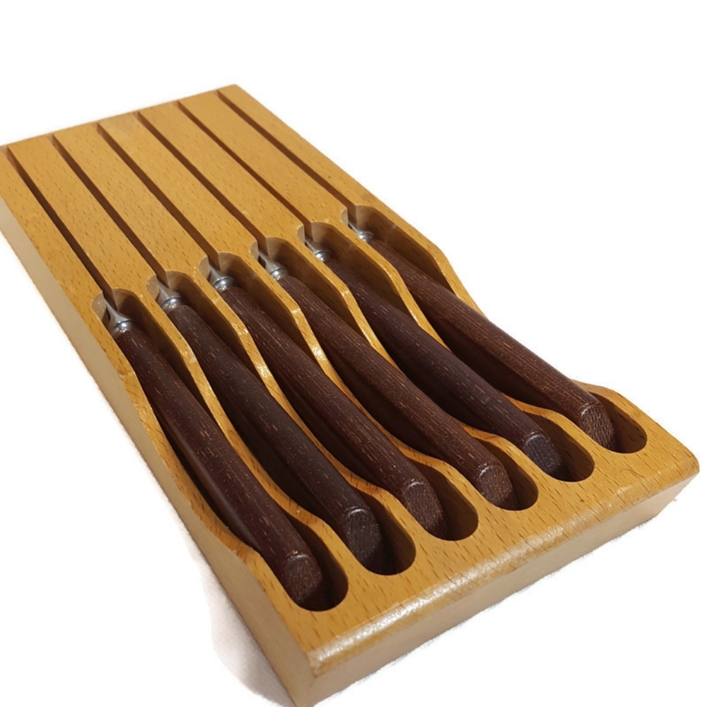 Vintage Cutlass Steak Knife Set w/ Storage Block